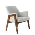 Modern Fabric Armrest Chair with Wood